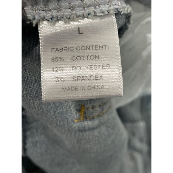 BLUE jeans WOMENS COTTON SIZE LARGE RIP AND DISTRESSED HIGH WAISTED wide leg - Picture 7 of 8
